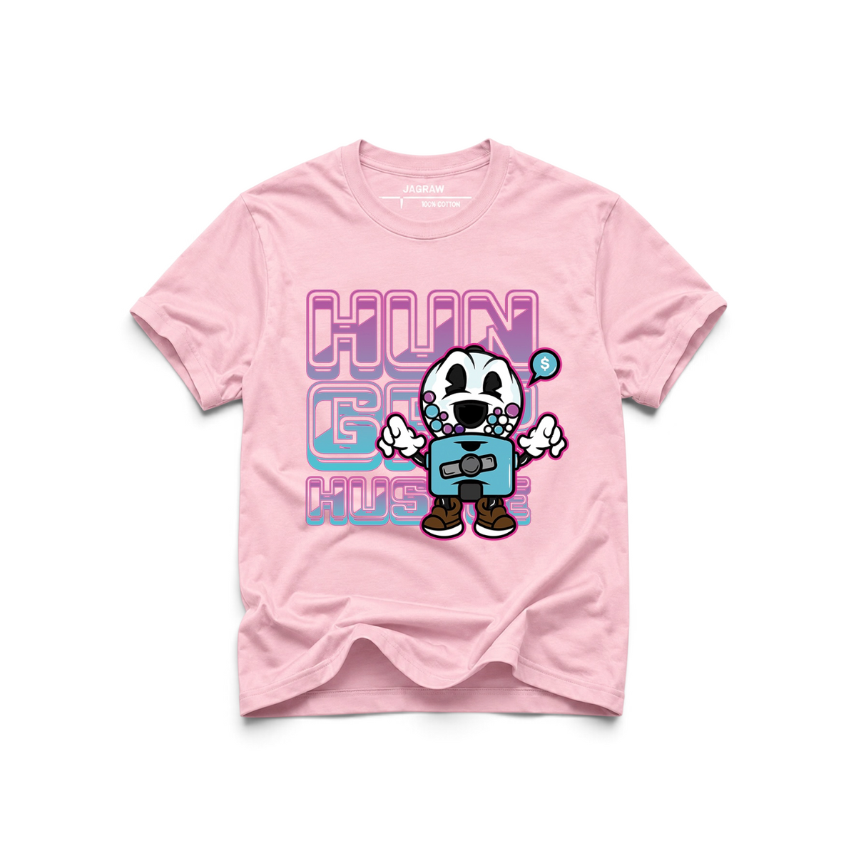 Hungry Hustle by JagRaw “Gum-ball” T-shirt- Light Pink