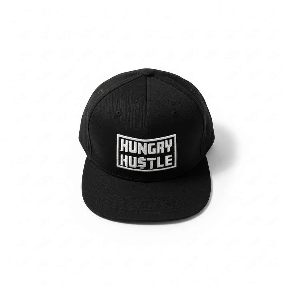 Hungry Hustle by JagRaw Fitted Snapback- Black