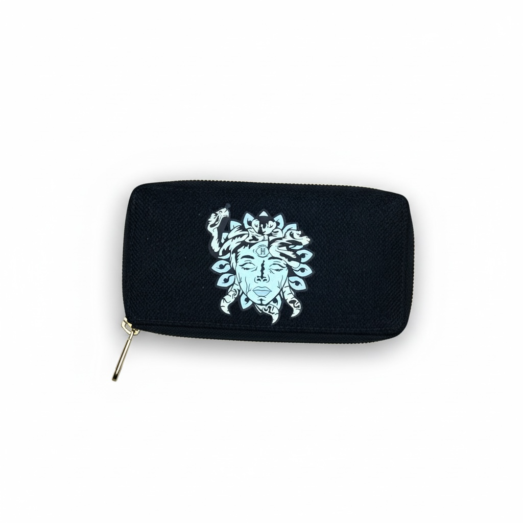 JagRaw Ivory “Medusa” Mini Wallet- Black