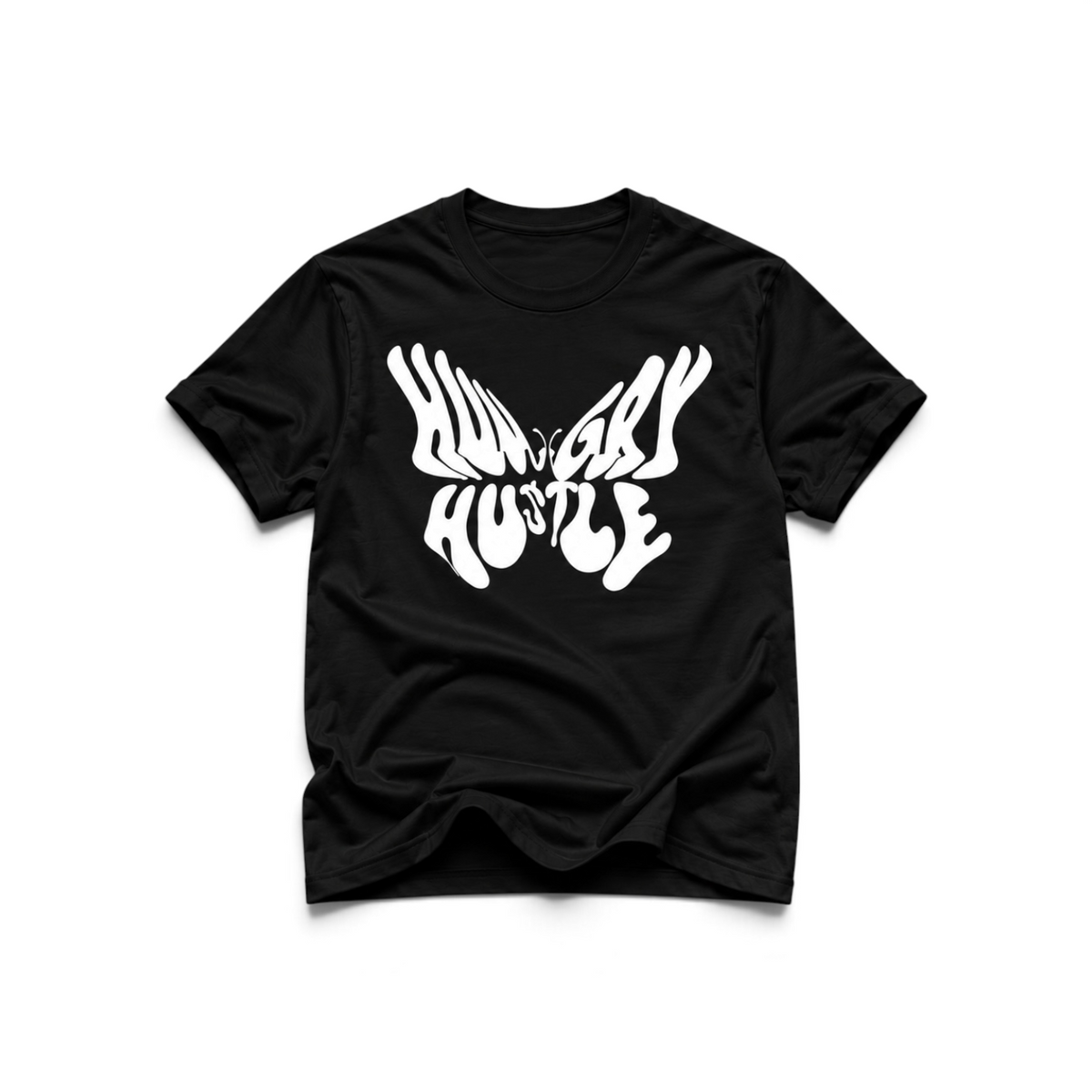 Hungry Hustle by JagRaw “Butterfly” T-shirt- Black
