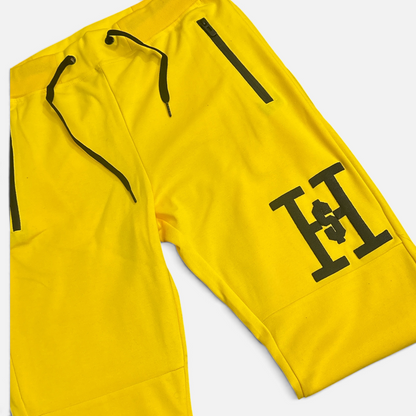 Hungry Hustle Logo Sweatpants- Yellow