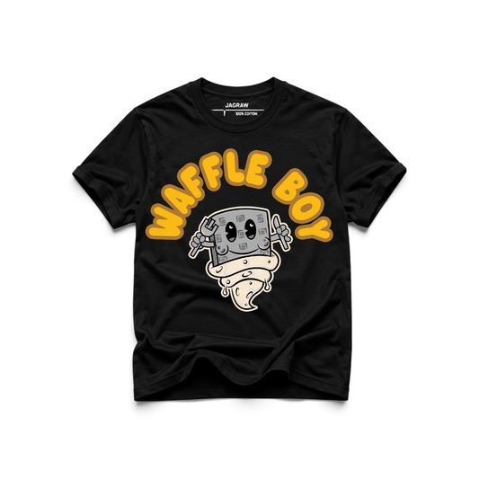Hungry Hustle by JagRaw “Waffle Boy” T-shirt- Black