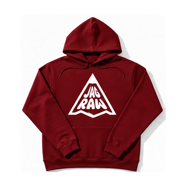 JagRaw Classic Logo Hoodie — Burgundy