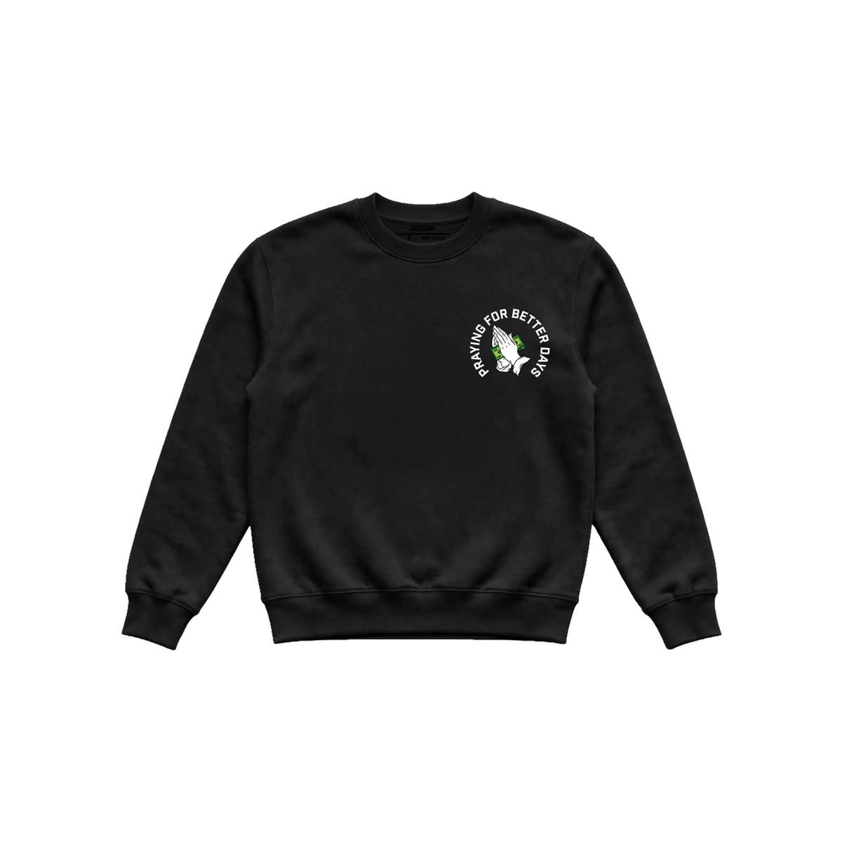 Hungry Hustle by JagRaw Praying Hands Sweatshirt in Black