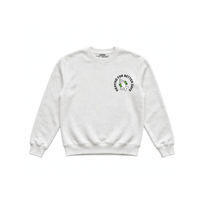 Hungry Hustle by JagRaw Praying Hands Sweatshirt in White