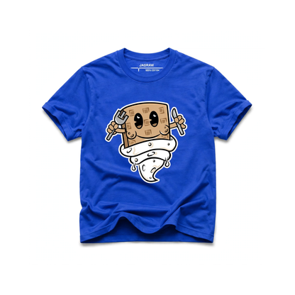 Hungry Hustle by JagRaw Waffle Boy T-shirt in Royal Blue