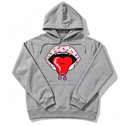 Heather Gray Sprinkle Lips hoodie
